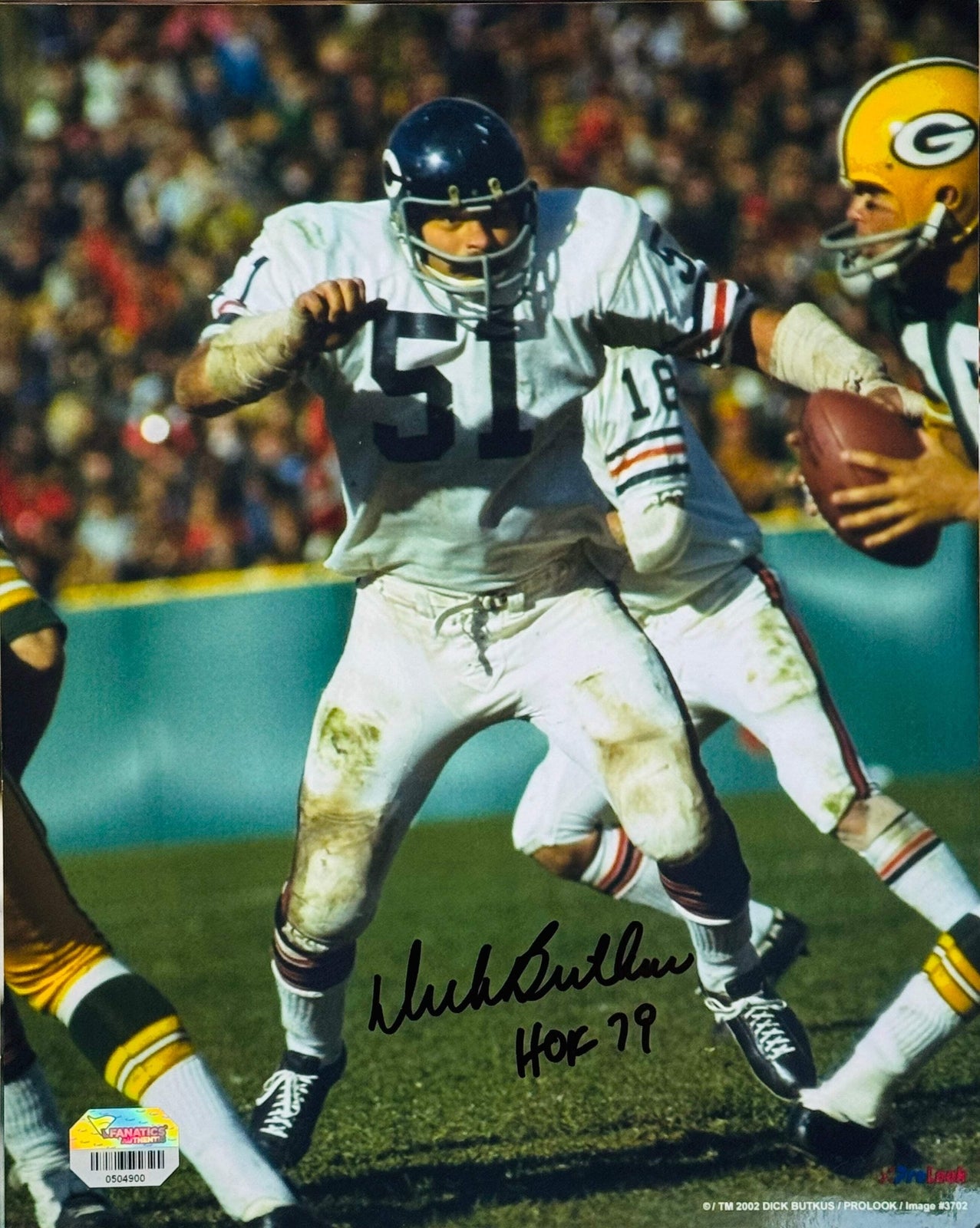 Dick Butkus Autographed 8X10 Football Photo (Fanatics)