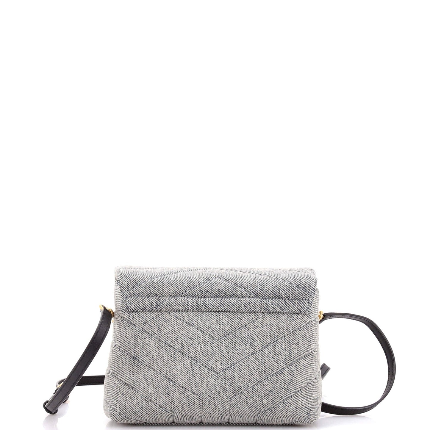 Saint Laurent Loulou Shoulder Bag Matelasse Chevron Denim Toy