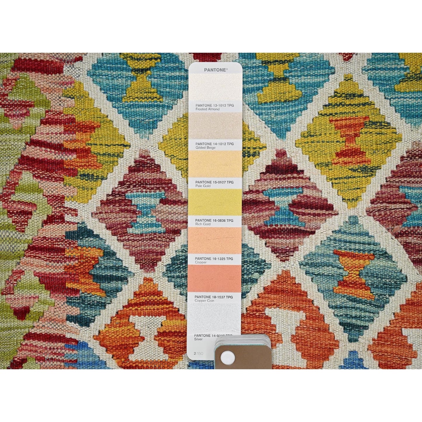 2'9"X12'9" Colorful Afghan Kilim Hand Woven Flat Weave Wool Runner Rug