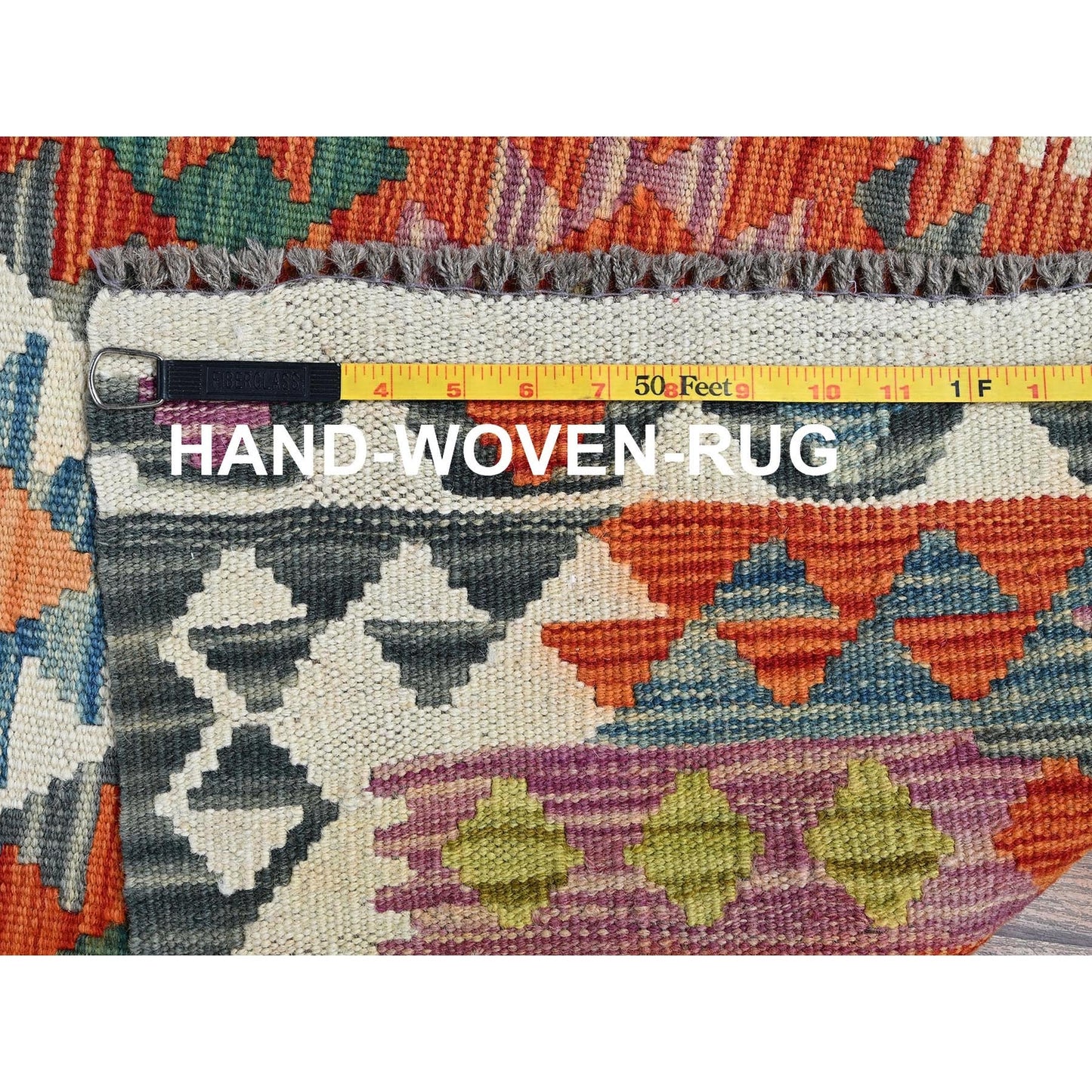 2'6"X16' Colorful Afghan Kilim 100% Wool Flat Weave Hand Woven Runner Rug