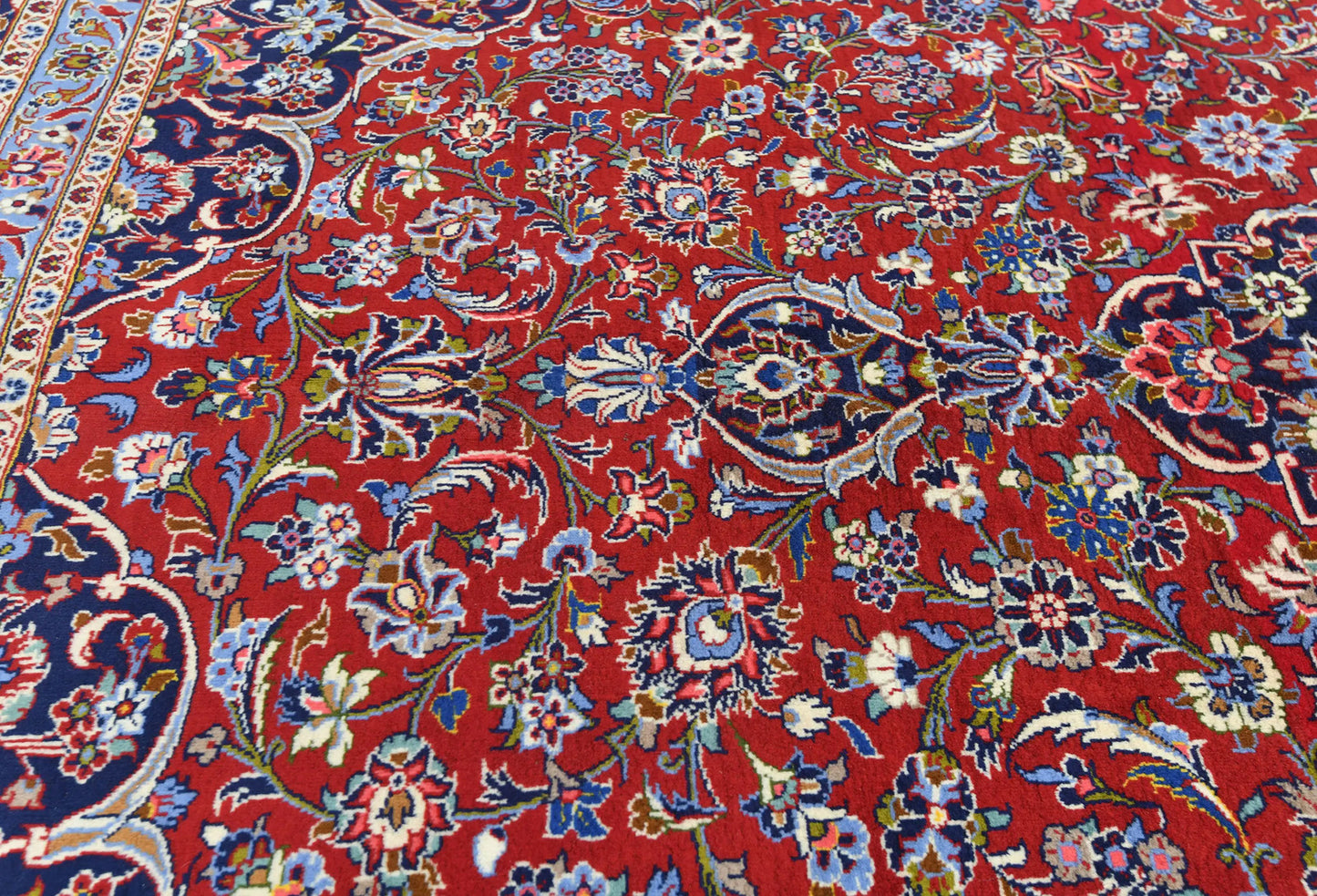 Handmade Vintage Red Oriental Rug 10X13 Ft