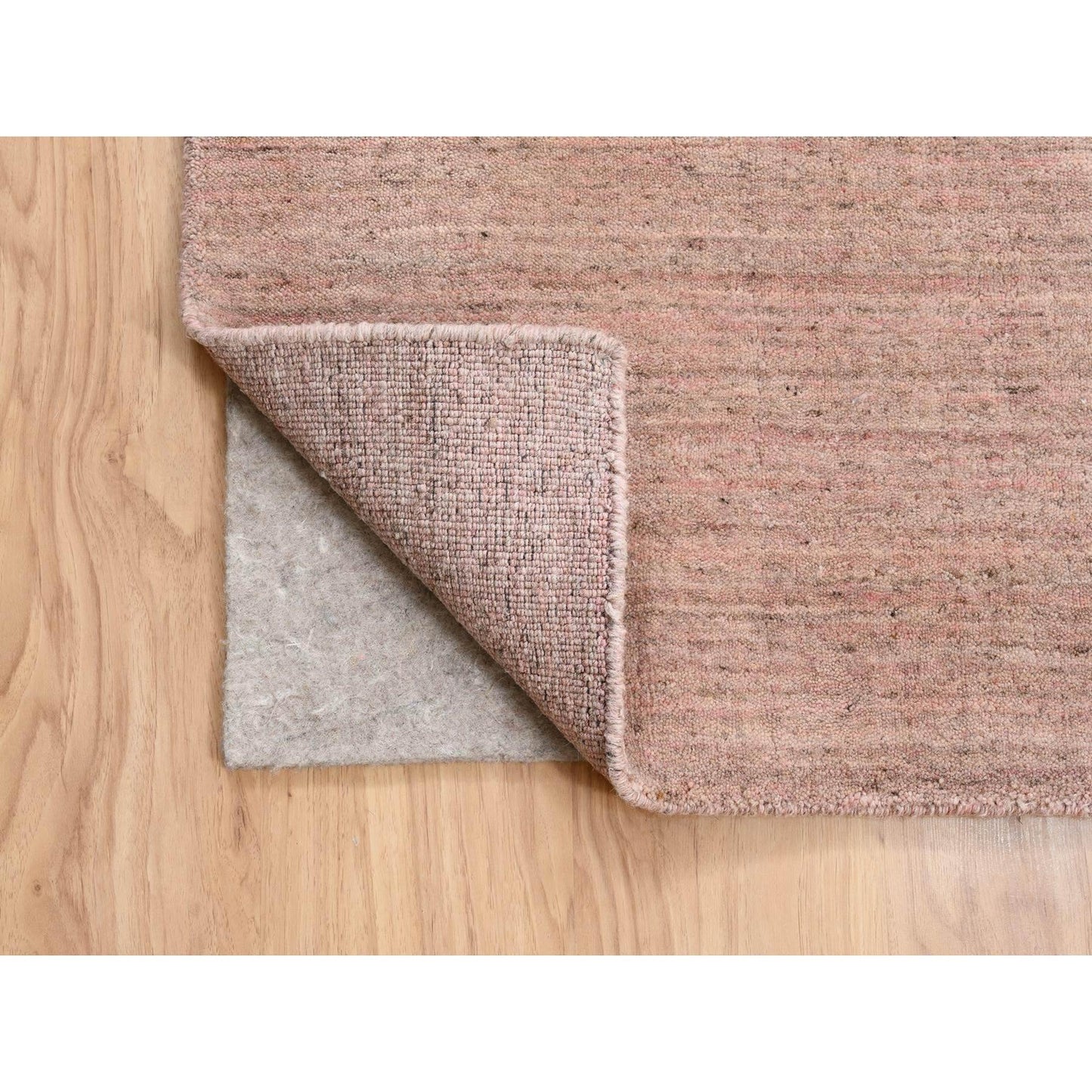 9'3"X12' Modern Design Hand Loomed Soft Wool Coral Pink Oriental Rug