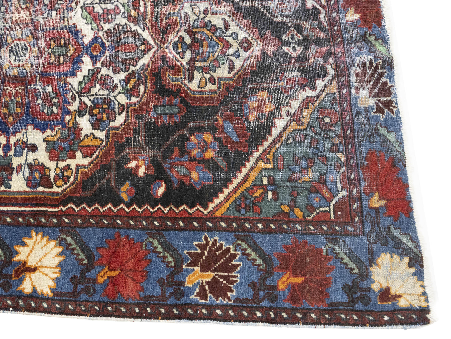 4X6 Ft Semi-Antique Oriental Rug Boho Floral
