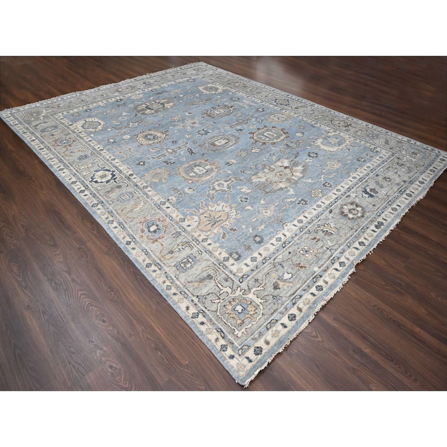 11'9"X14'10" Silver,Hand Knotted,Oushak Design,Oversized Oriental Rug