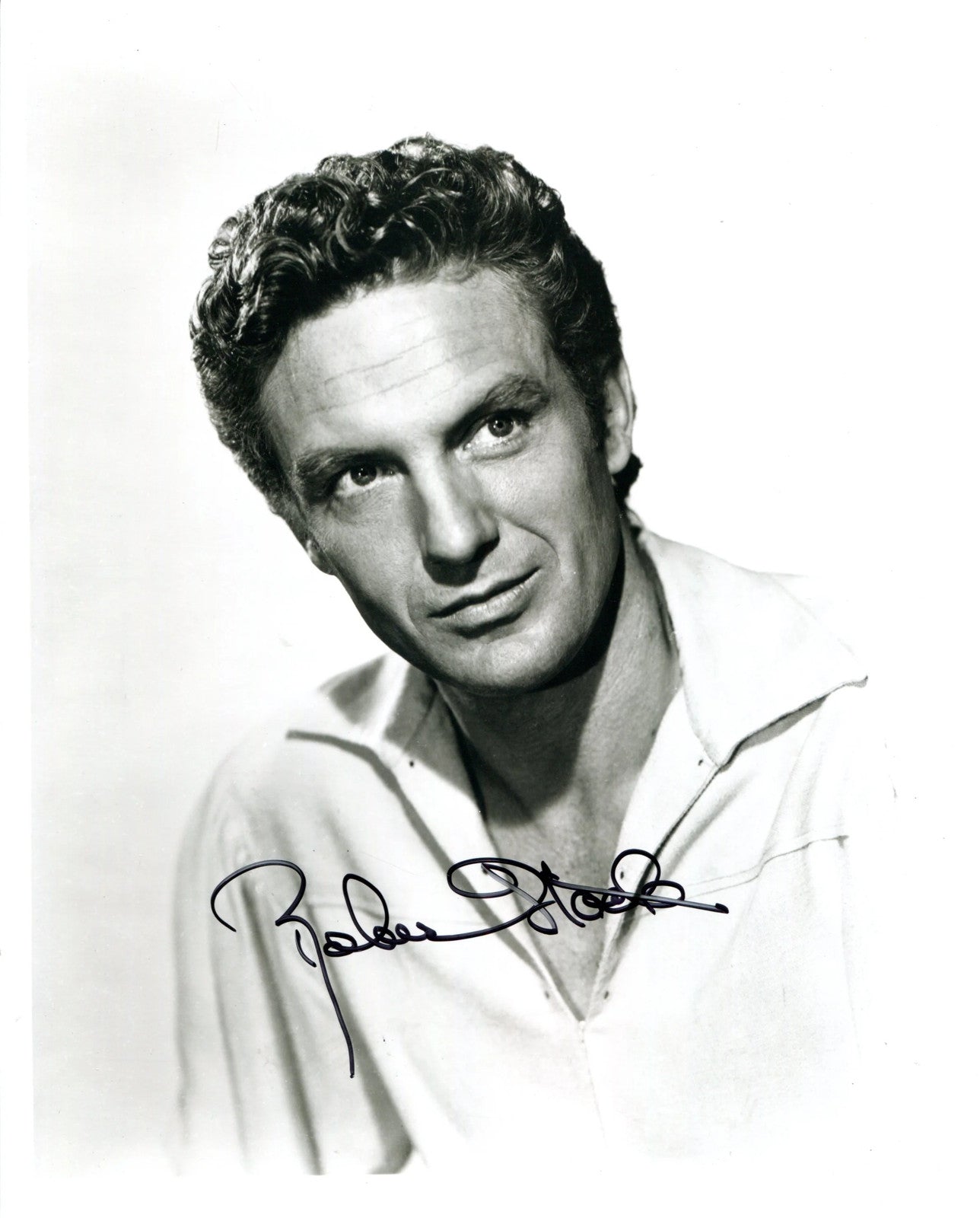 Robert Stock Autographed Black & White 8X10 Photo