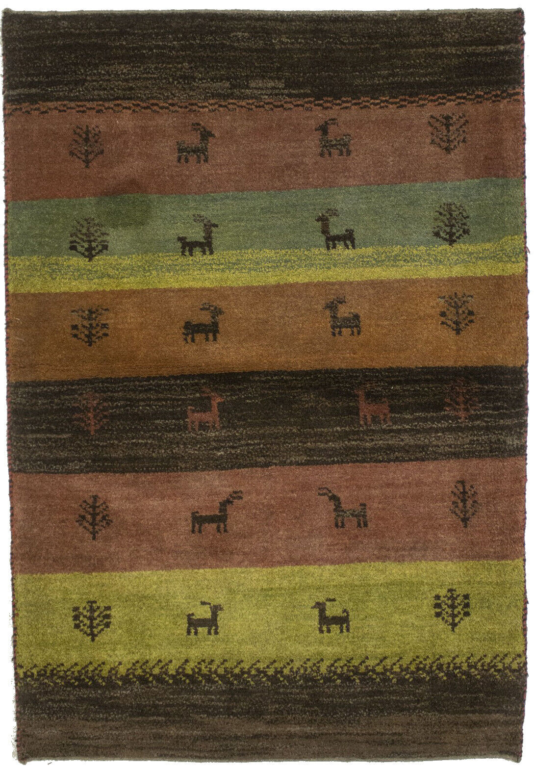 3'3X4'9 Ft Handmade Modern Gabbeh Oriental Rug