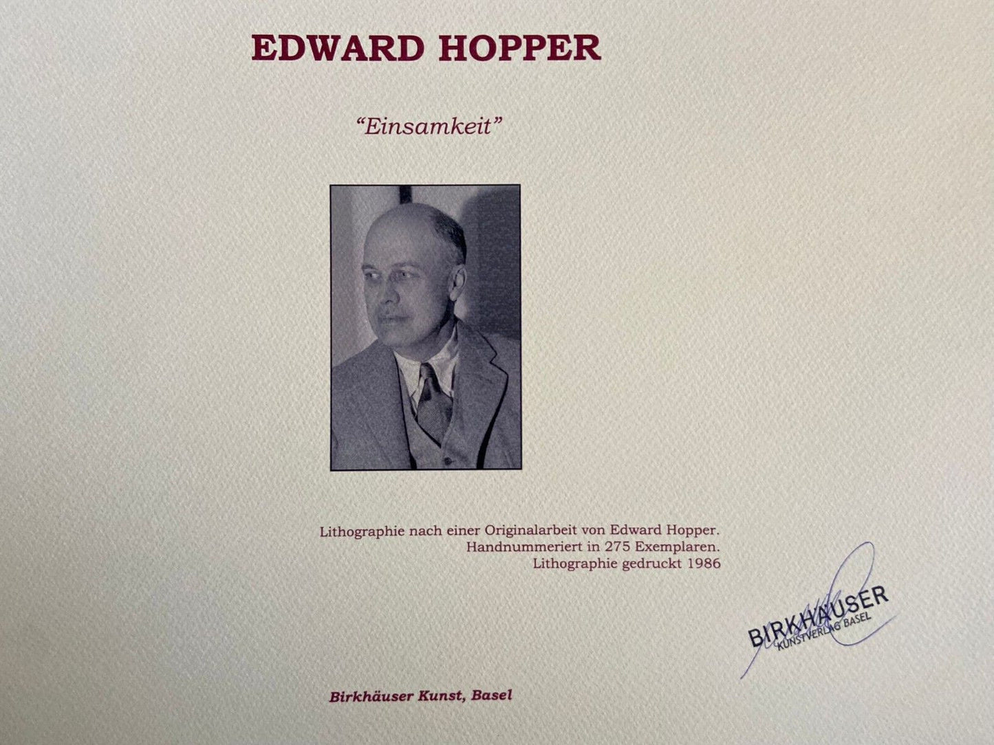 Edward Hopper Lithograph