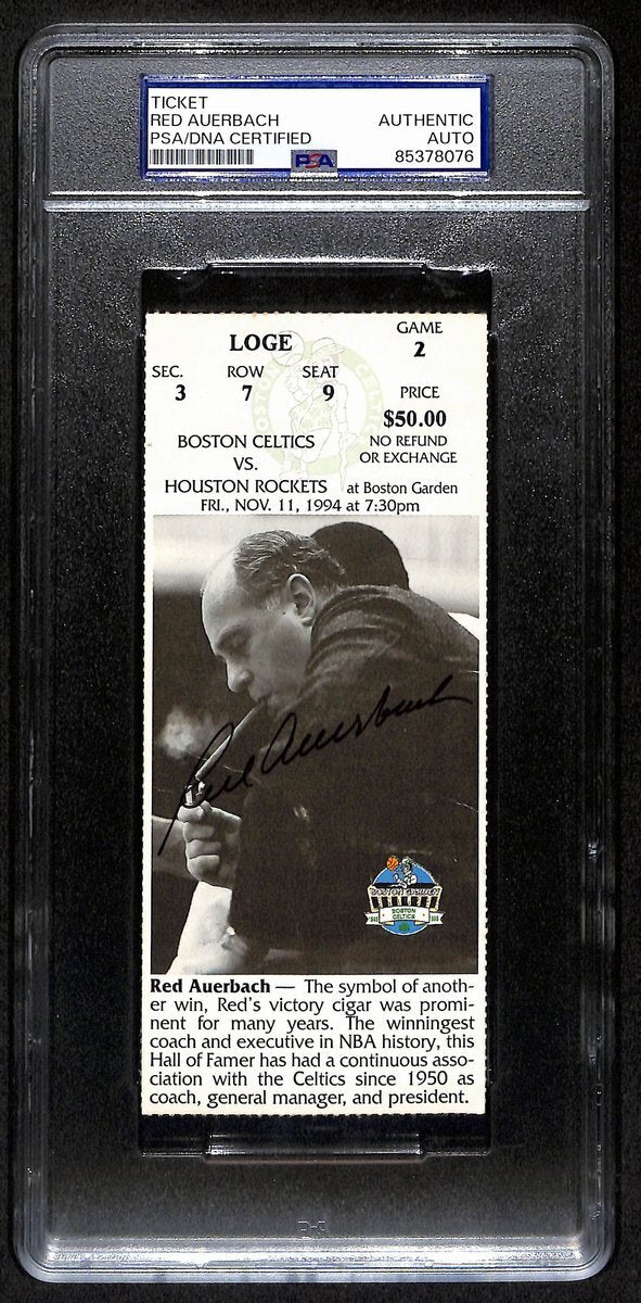Red Auerbach Hof Signed/Auto 1994 Full Ticket