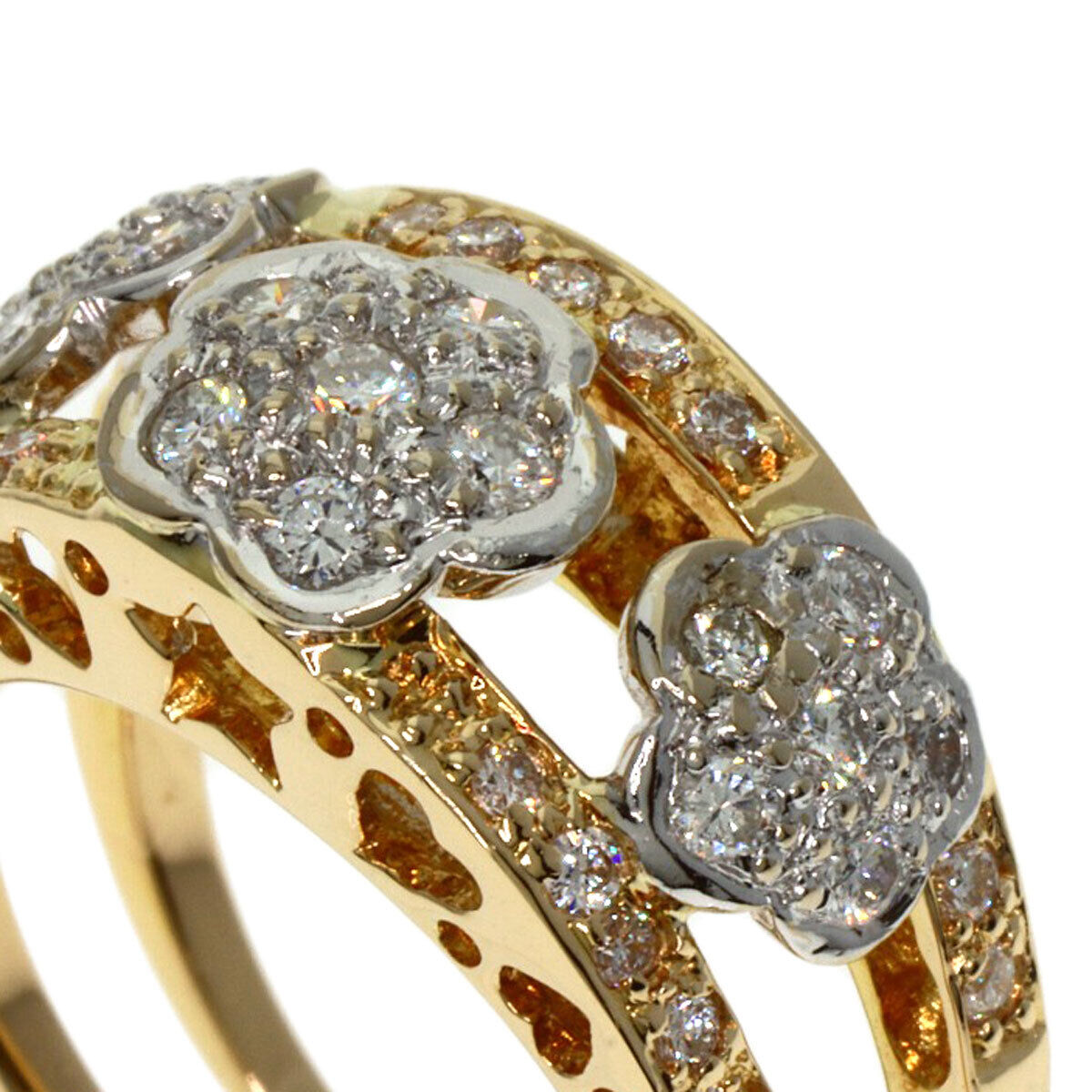 Ponte Vecchio Ring Diamond K18 Yellow Gold K18