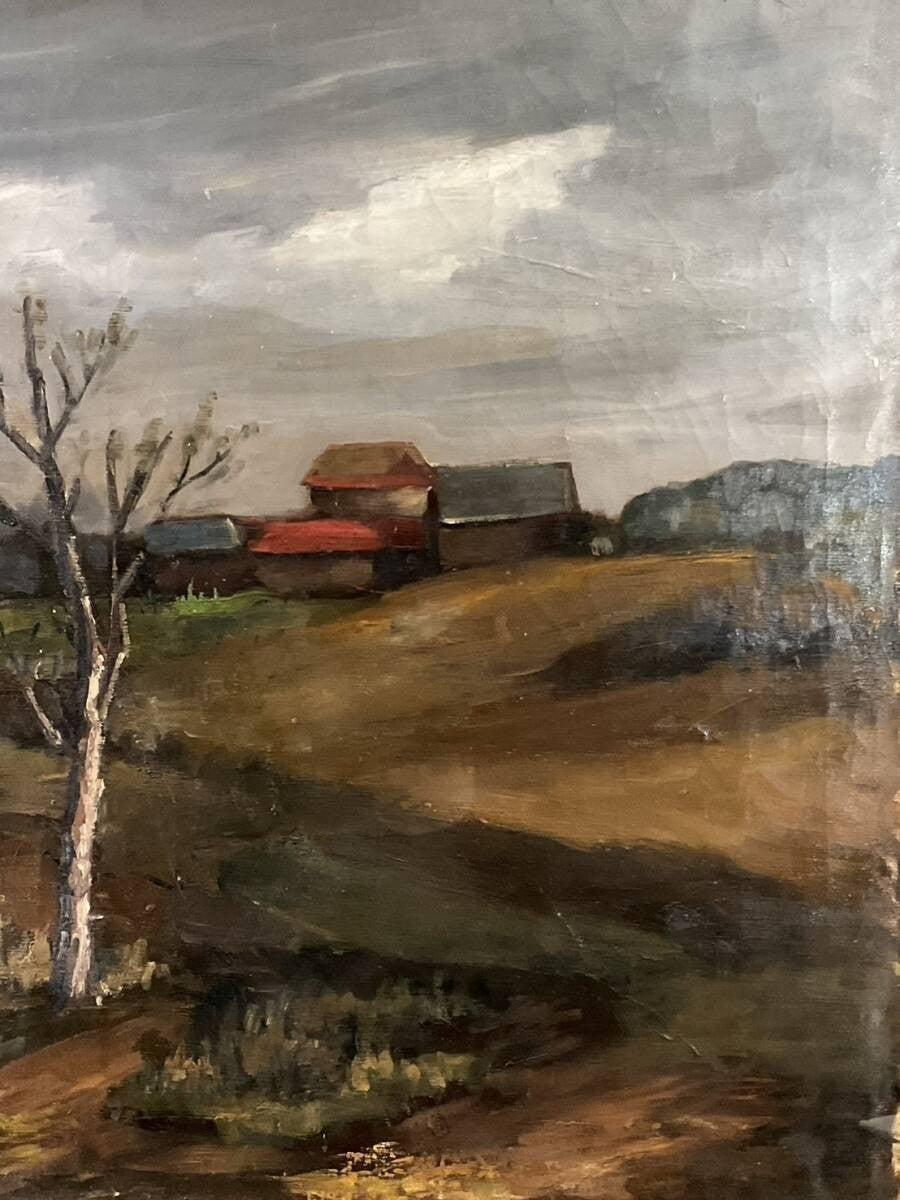 H. Roomeski Original Oil Painting Rural Landscape 30F Vintage Russian School Art