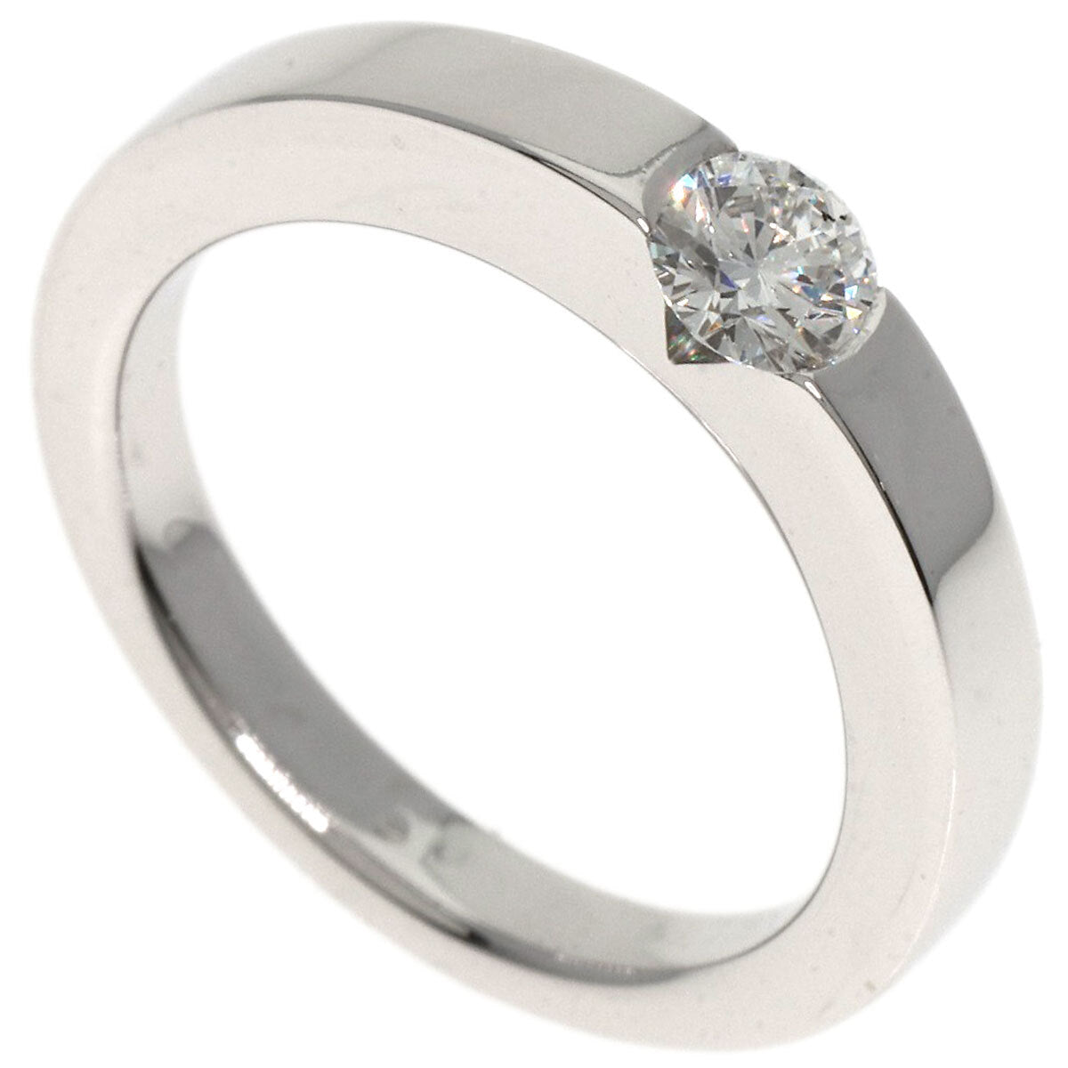 Cartier Ring Date With Diamond #46 K18 White