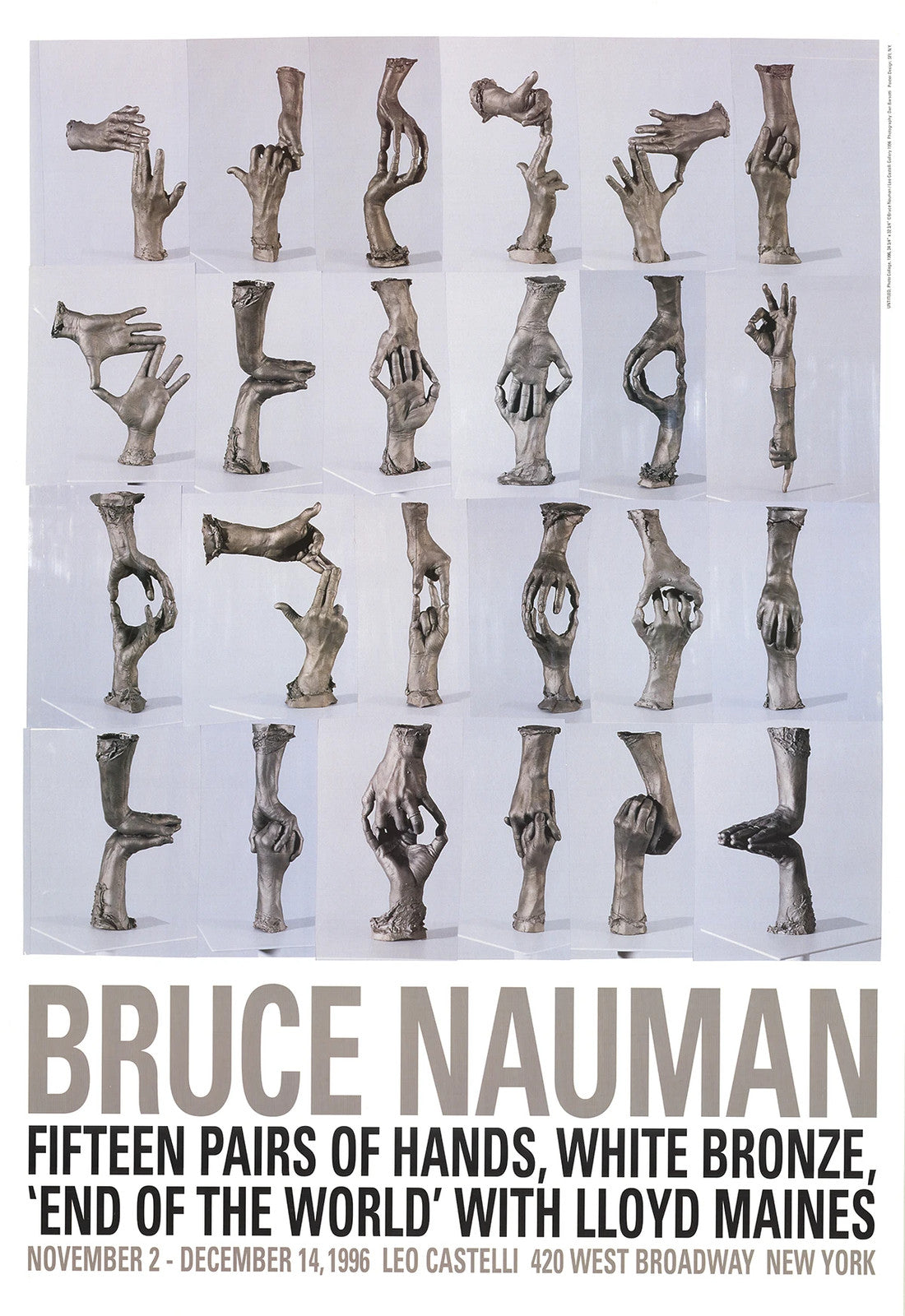 Bruce Nauman Fifteen Pairs Of Hands " Poster Pop Art Brown Bronze