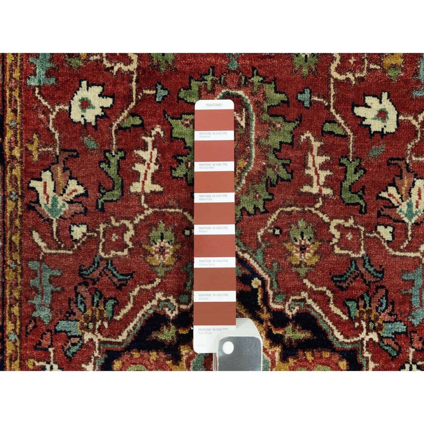 2'5"X19'9" Brick Red Wool Hand Knotted Heris Re-Creation Xl Runner Rug