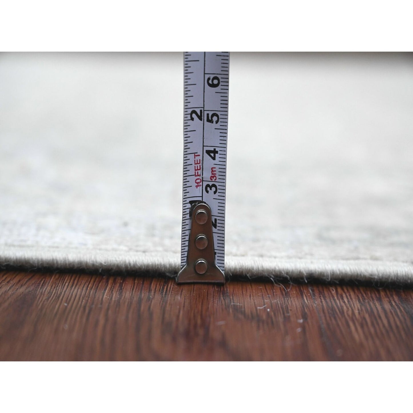 2'4"X29'3" White Heris All Over Design Pure Wool Hand Knotted Runner Rug