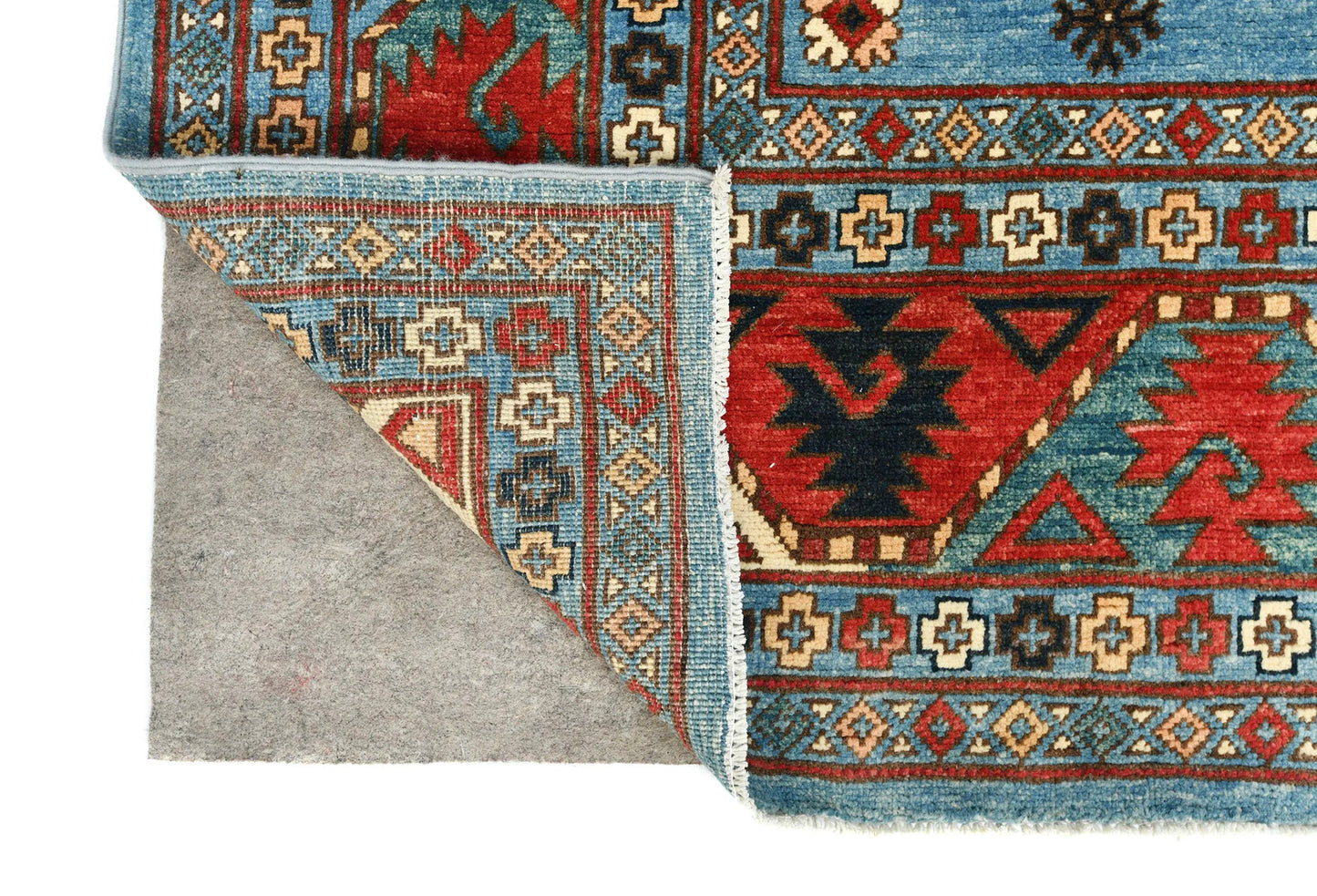Hand-Knotted Farmho Rug Geometric Tribal Style