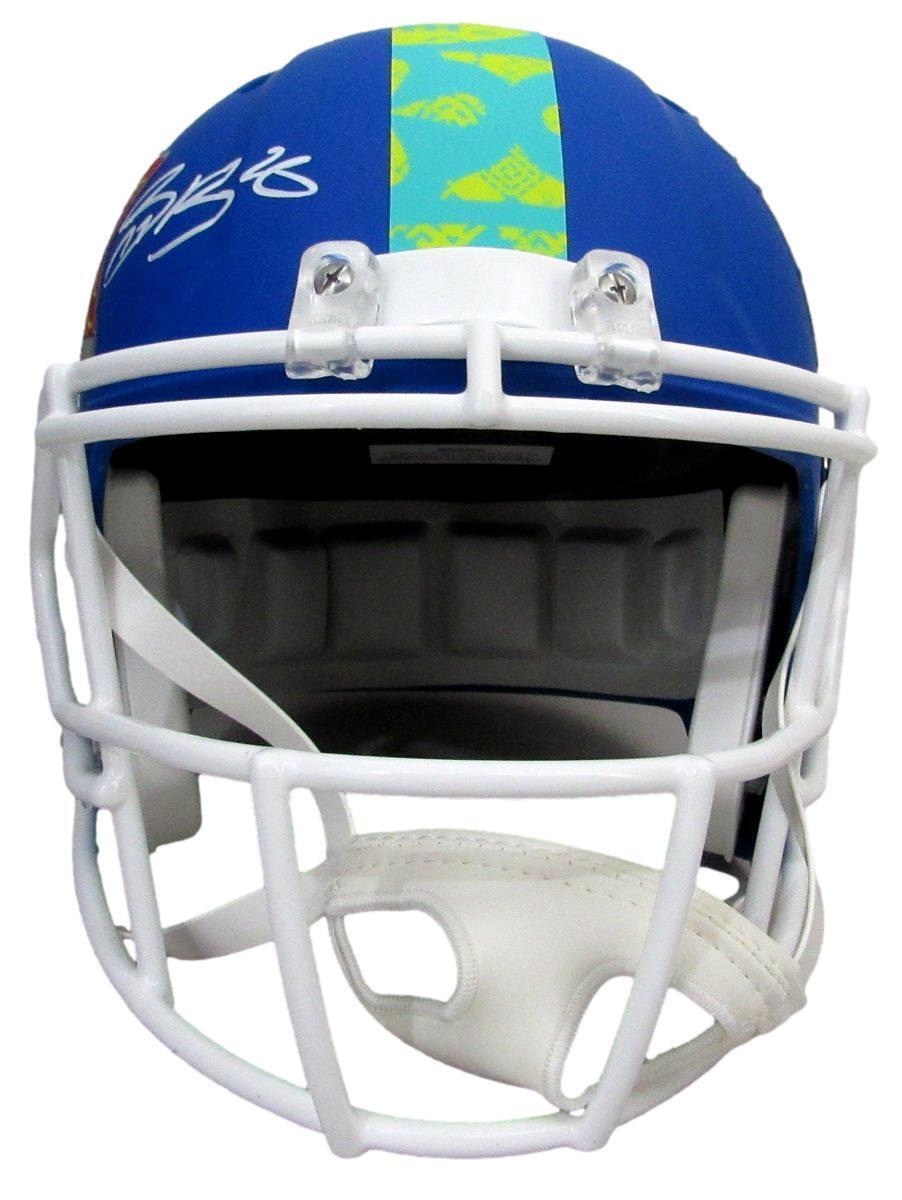 Saquon Barkley Signed Blue Sb Lix Full Size