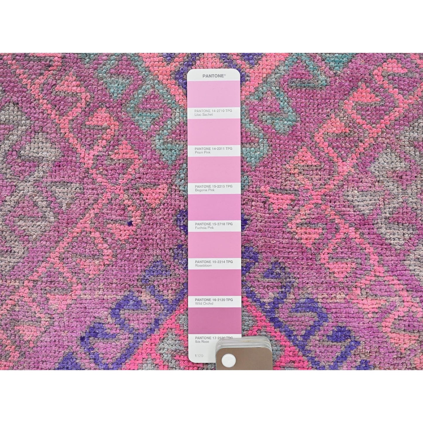 3'3"X9'7" Pink Overdyed Vintage Zoroastrian Hand Knotted Wool Runner