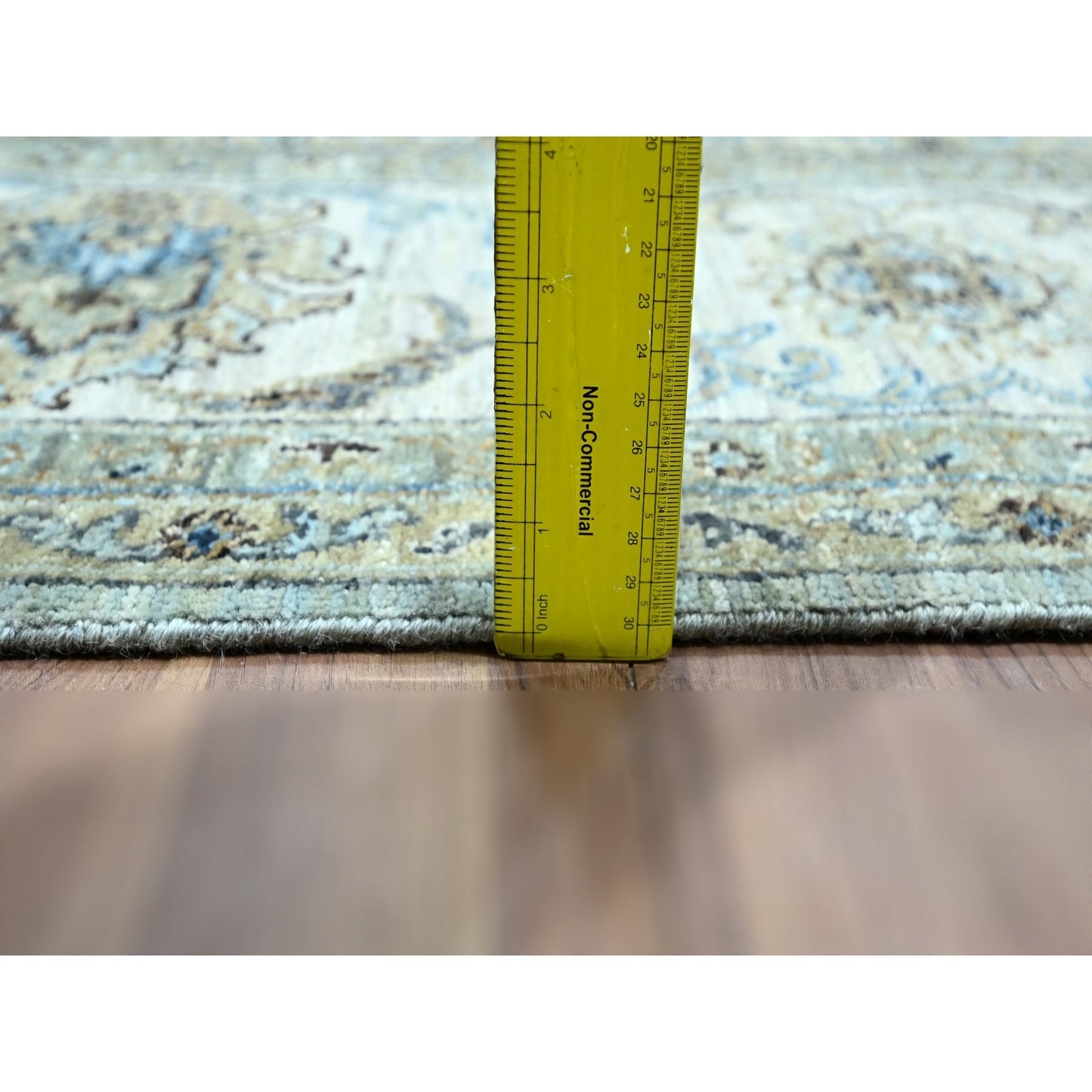 8'1"X8'1" Blue Agra Shah Abbas Flower Design Wool Hand Knotted Square Rug