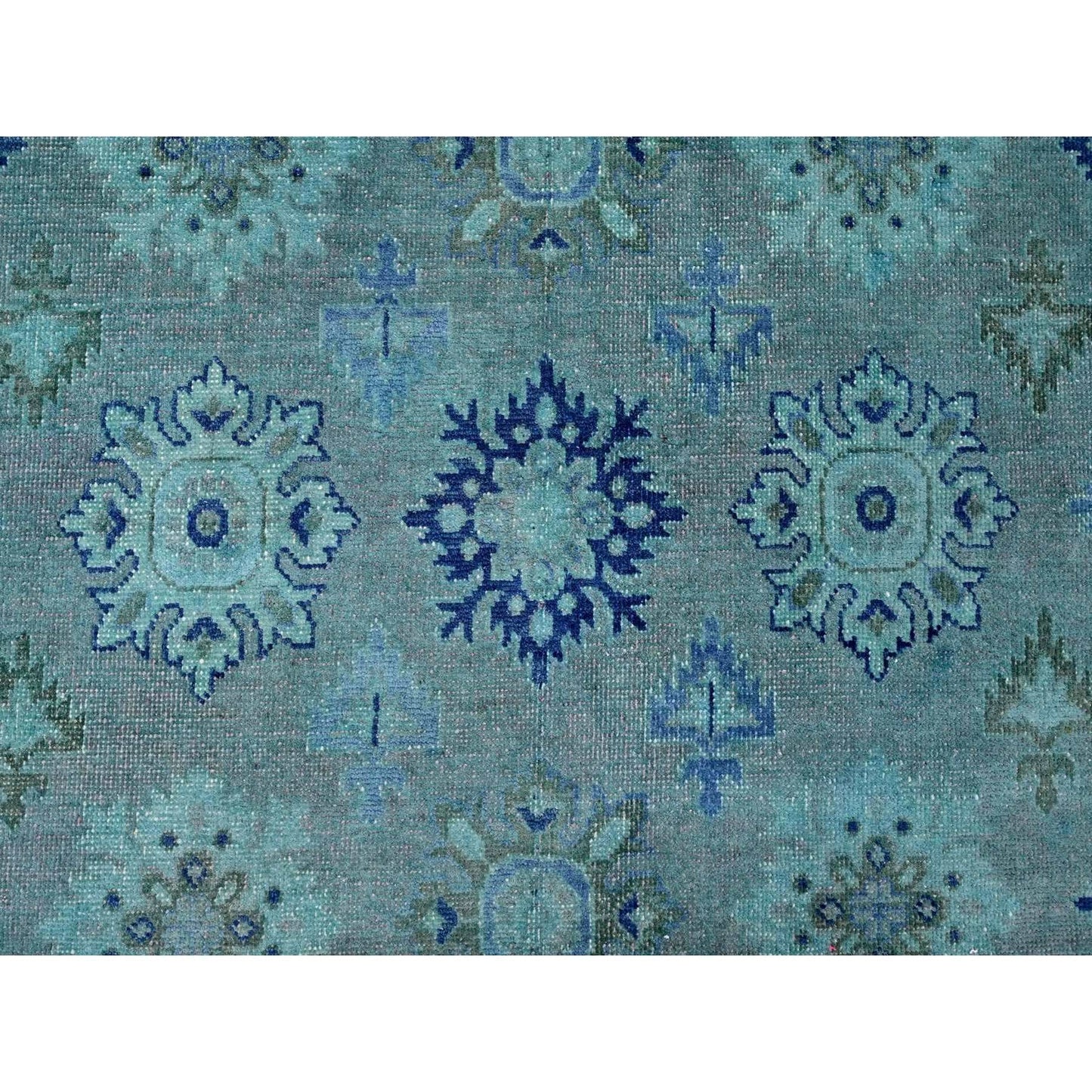 8'X9'8" Bayern Blue 100% Wool Overdyed Kazak Leaf Design Hand Knotted Rug