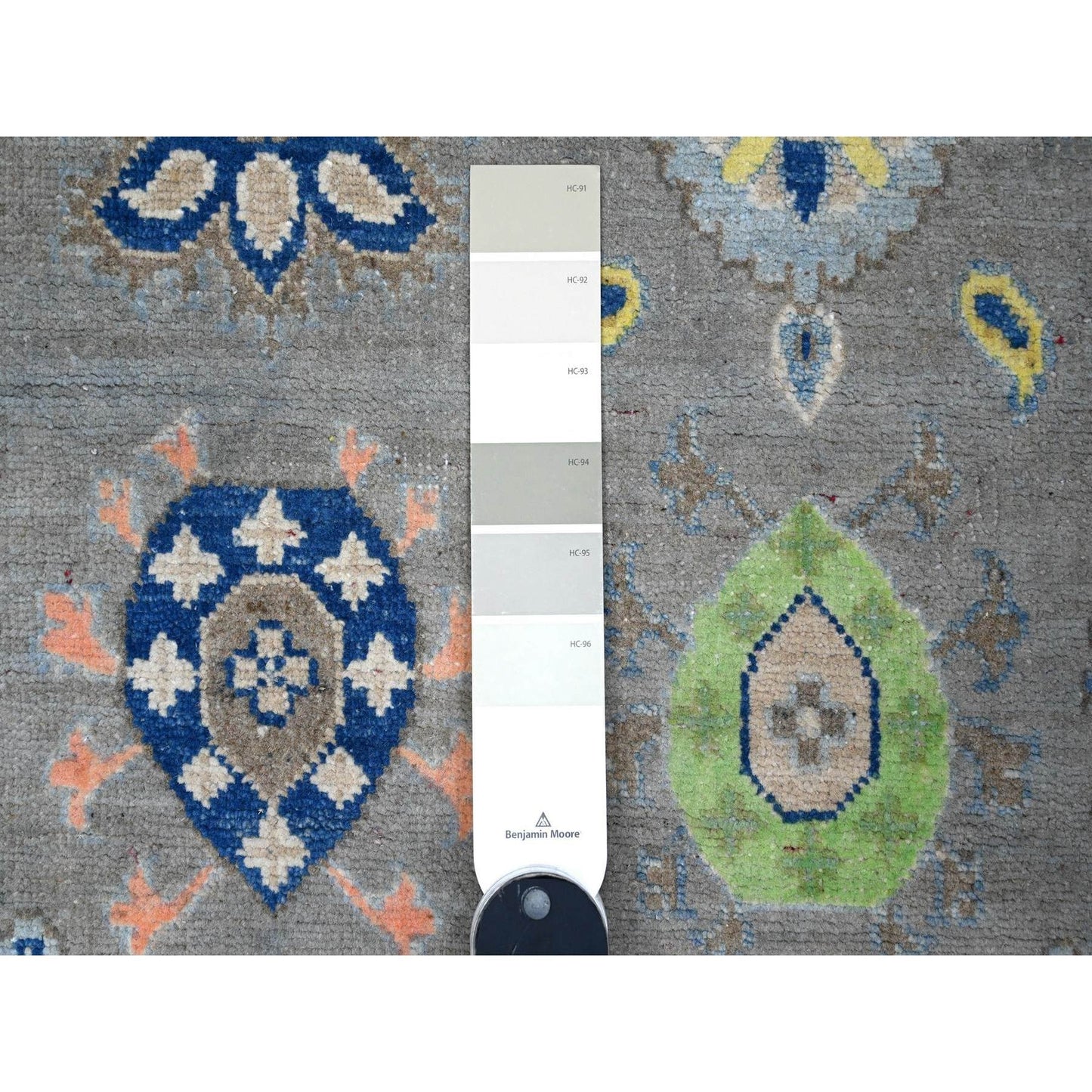 6'X8'8" Dorian Gray Colorful Fusion Kazak Organic Wool Oriental Rug