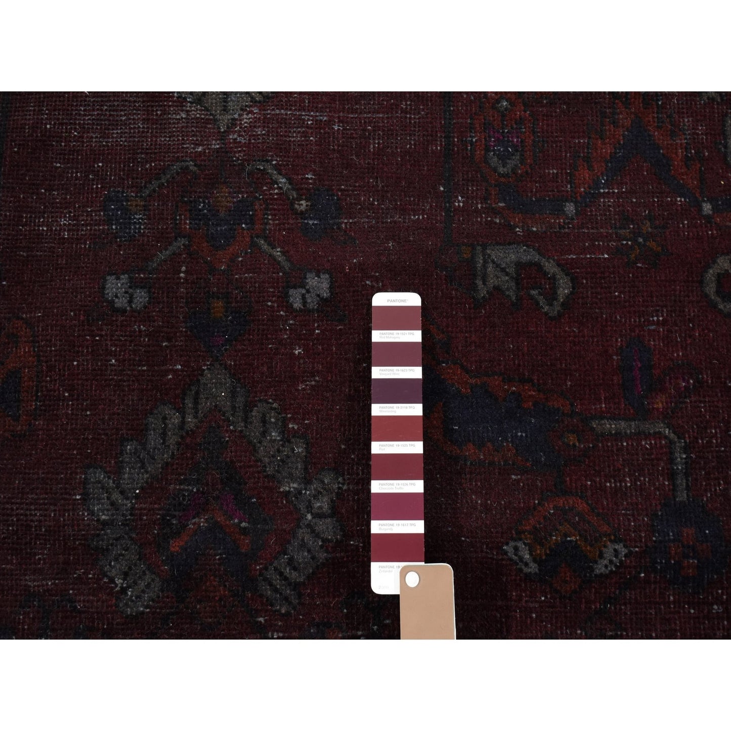 5'4"X9'5" Red Overdyed Dark Baktiarjoon Handmade Wool Wide And Long Rug