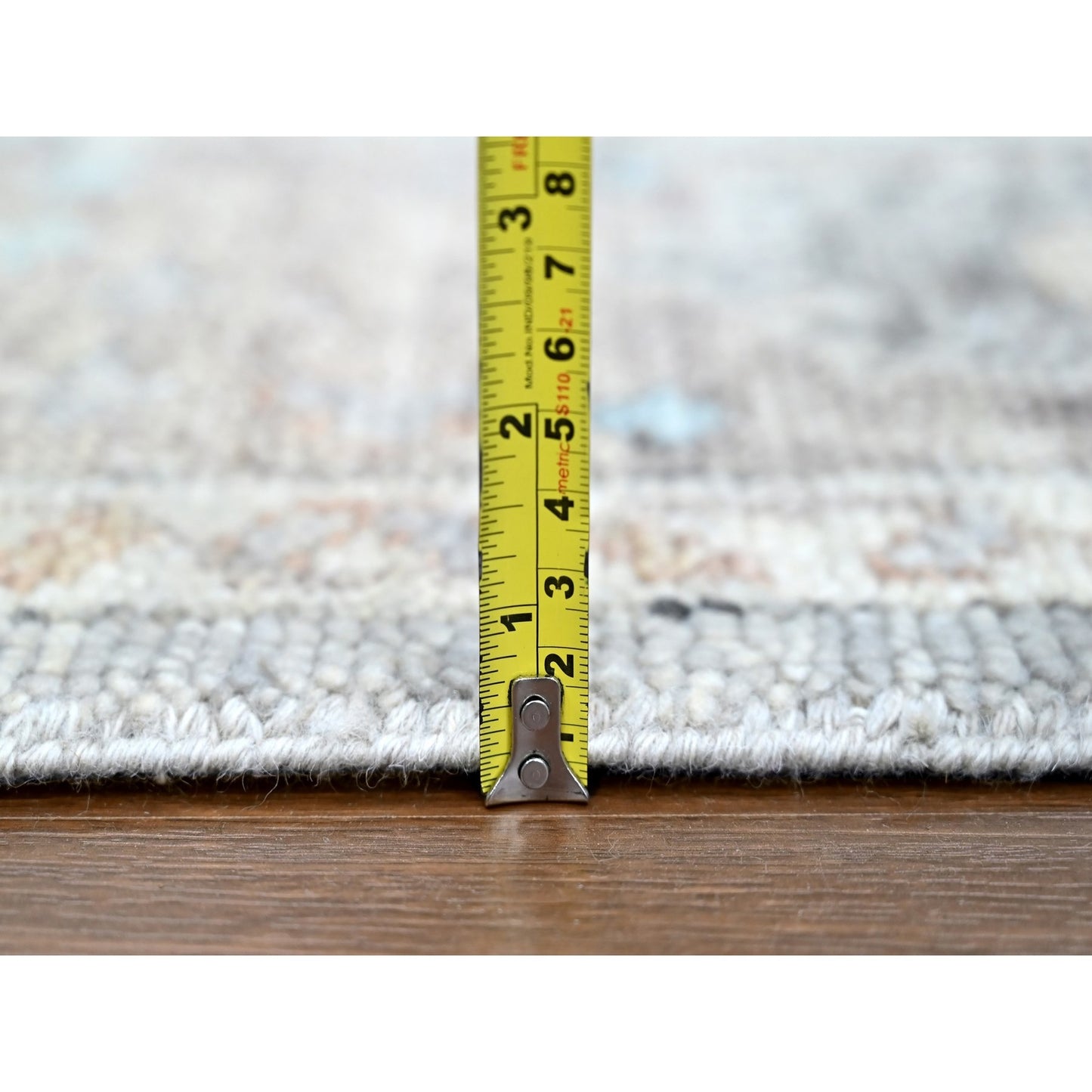 9'X12'1" Medium Gray Oushak Design Hand Knotted All Wool Oriental Rug
