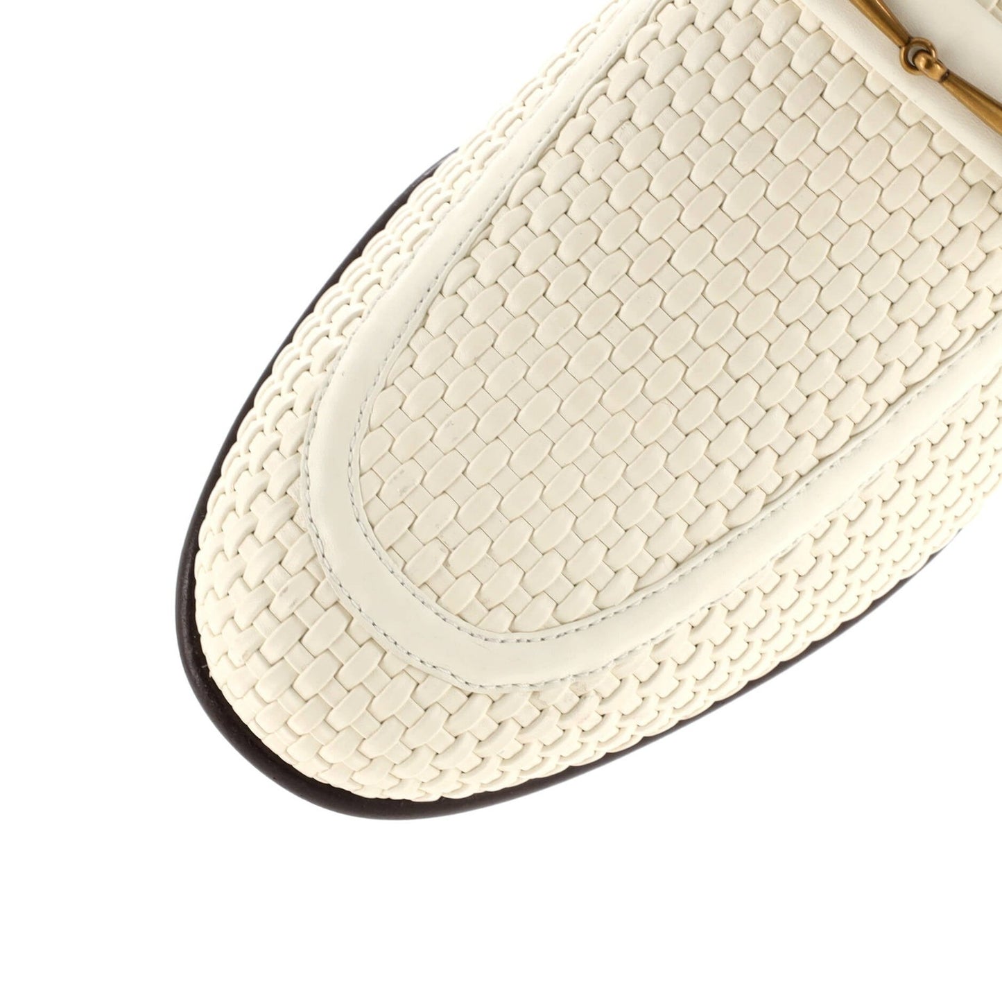 Gucci Men'S Horsebit Loafers Woven Leather