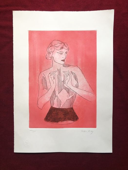 Man Ray Etching Coa Hand Signed Limited Edition