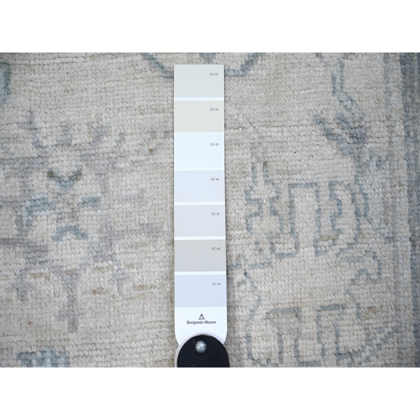 2'8"X11'7" Gray Afghan Angora Oushak 100% Wool Hand Knotted Runner Rug