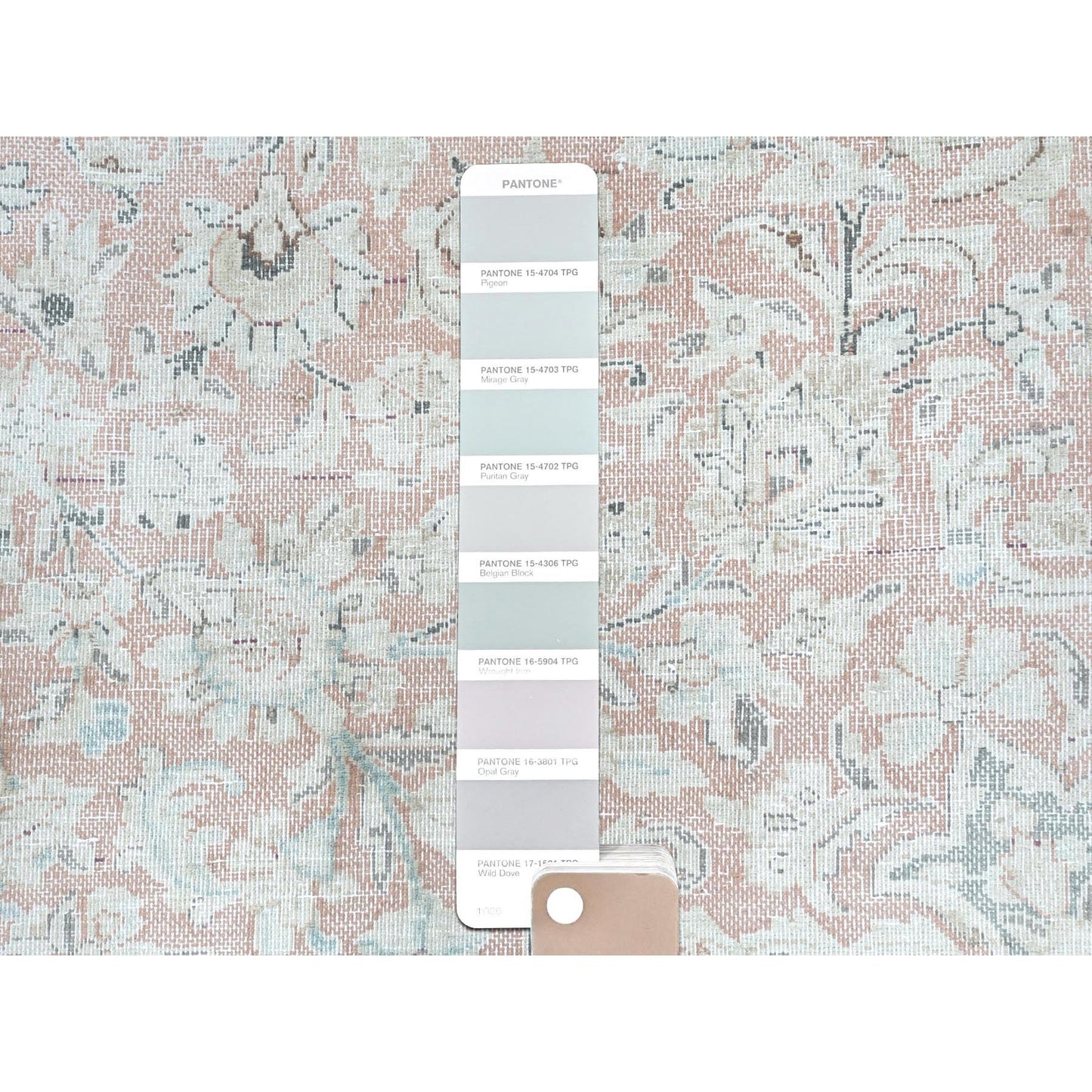 9'8"X12'10" Worn Wool Hand Knotted Ivory Vintage Farsian Karman Rug