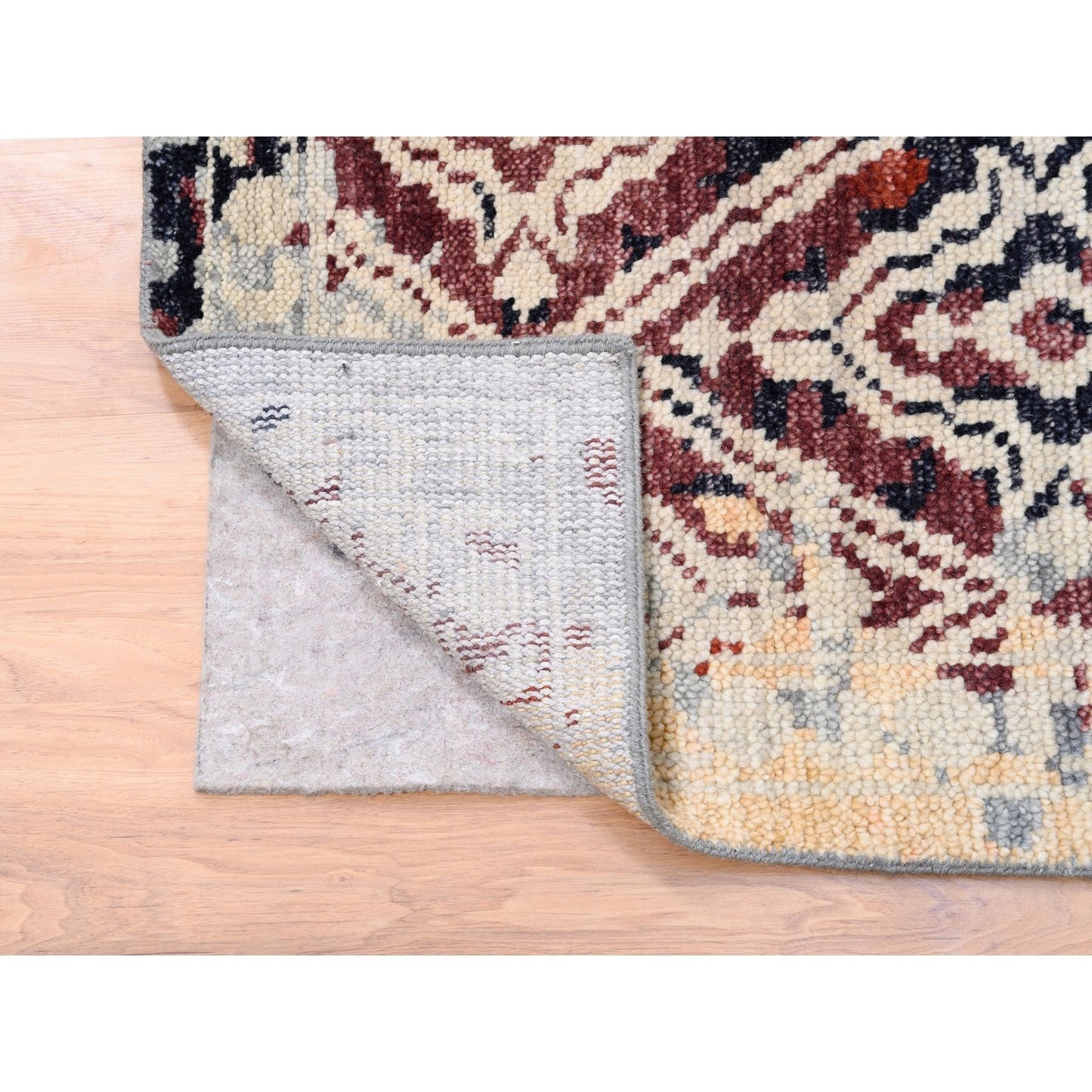 9'X12'1" Silver Supple Collection Erased Mughal Design Hand Knotted Rug