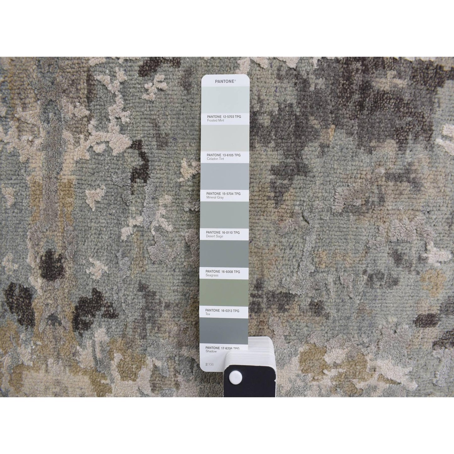 9'X11'7" Gray Modern Nepali Weave Wool And Silk Hand Knotted Rug