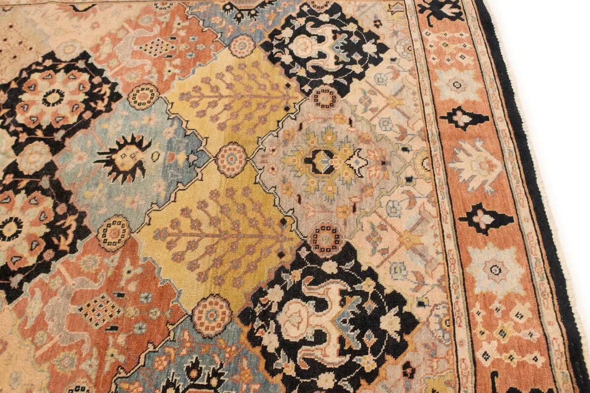 Distressed Ziegler Tribal Floral Rug Hand-Knotted