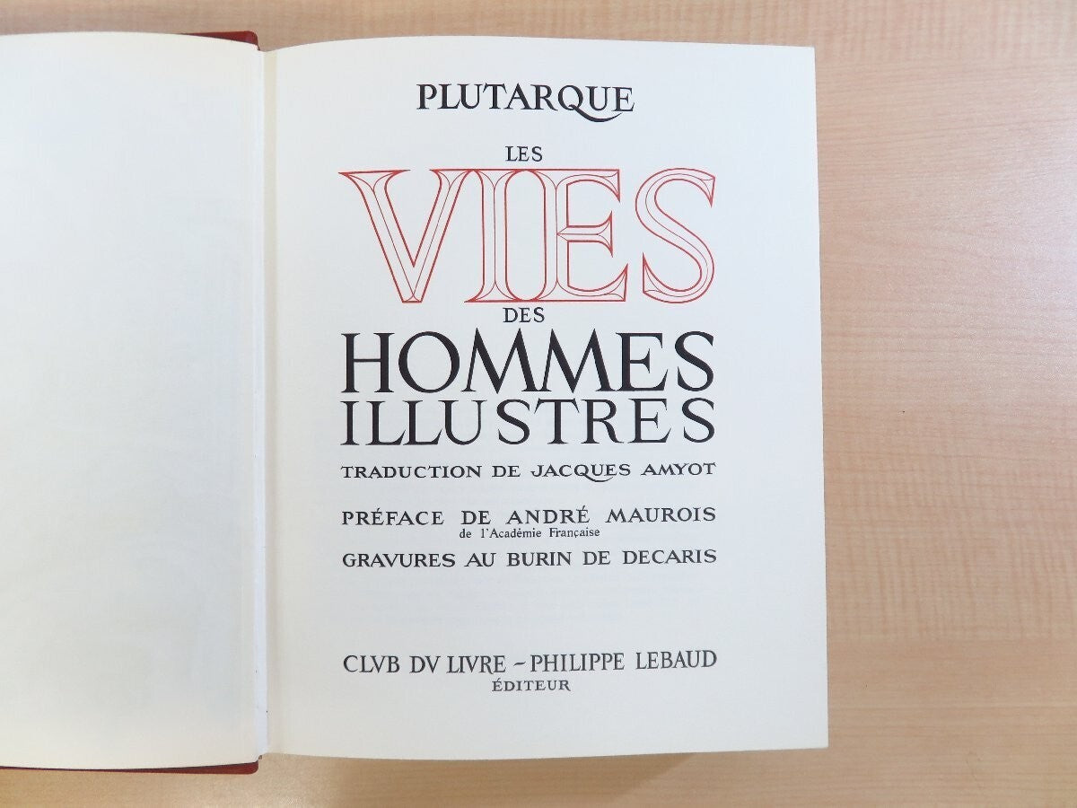 Plutarch Les Vies Des Hommes Illustres 3 Vols Complete 1967 1St Edition Limited