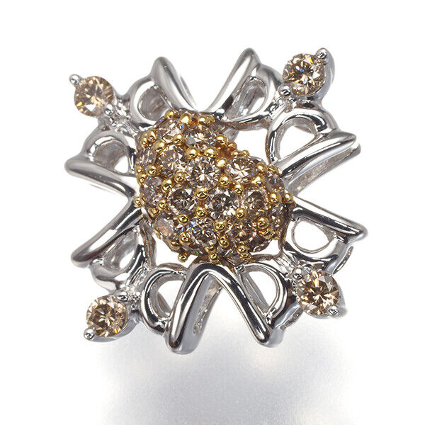 KASAHARA MASUMI Pendant Brown Diamond Paved Heart