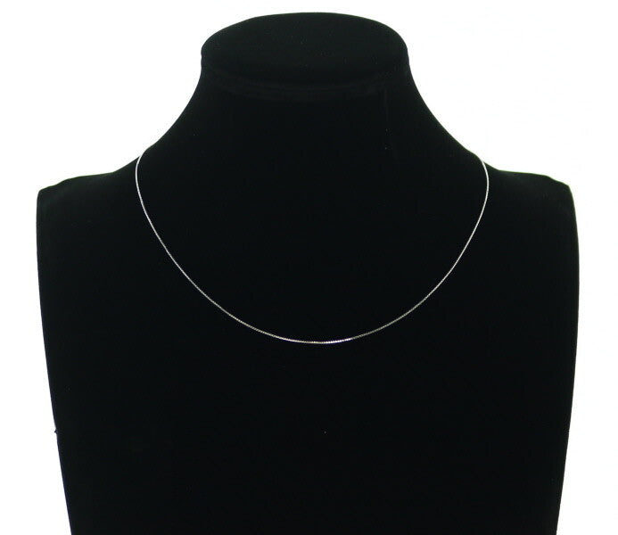 Box Chain Necklace 46Cm 18K 750 White Gold