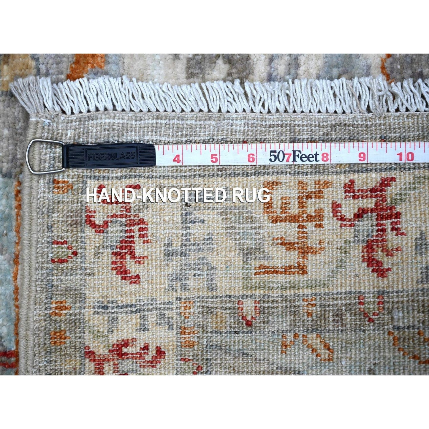 2'5"X7'8" Gray Hand Knotted North West Zoroastrian Runner Oriental Rug