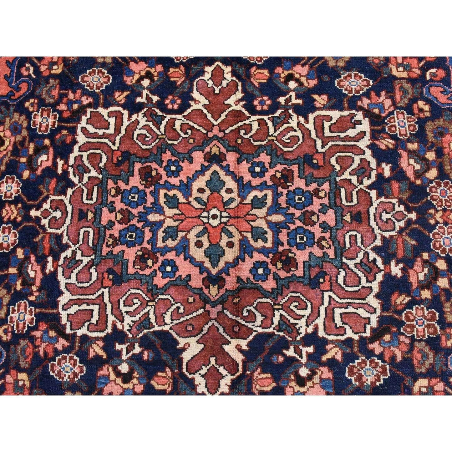 10'X12'4" Red Semi Antique Zoroastrian Bakhtiarjoon Wool Hand Knotted Rug