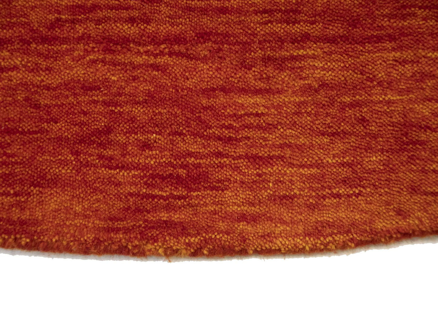 6X6 Ft Gabbeh Modern Round Wool Rug Orange-Red
