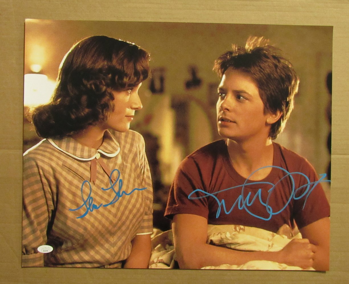 Michael J Fox/Lea Thompson Dual-Autographed 16X20