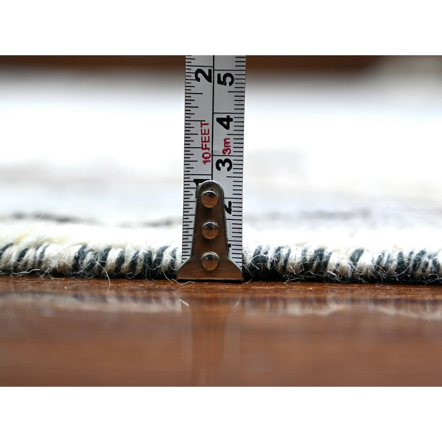 7'4"X9'6" Ivory Wool Hand Knotted Beni Ourain Moroccan Berber Design Rug