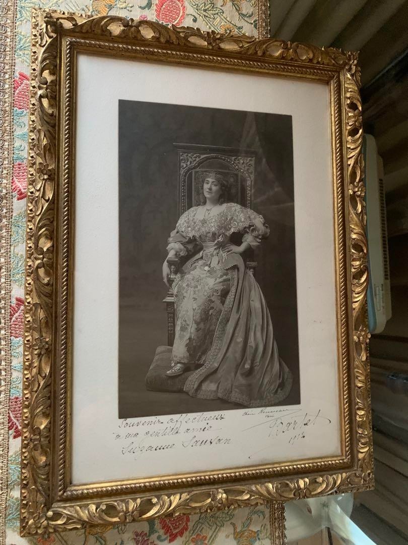Julia Bartet Signed Photo Set 1911 French Antique Actress Portraits W/ Frames