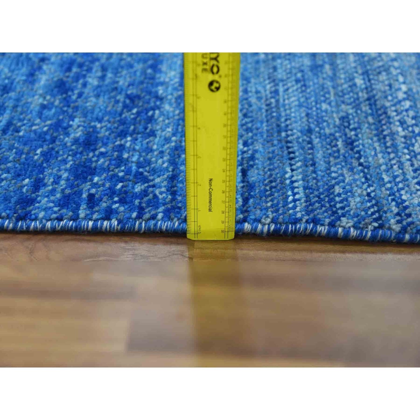 9'2"X12'2" Blue Modern Chiaroscuro Hand Knotted Wool Oriental Rug