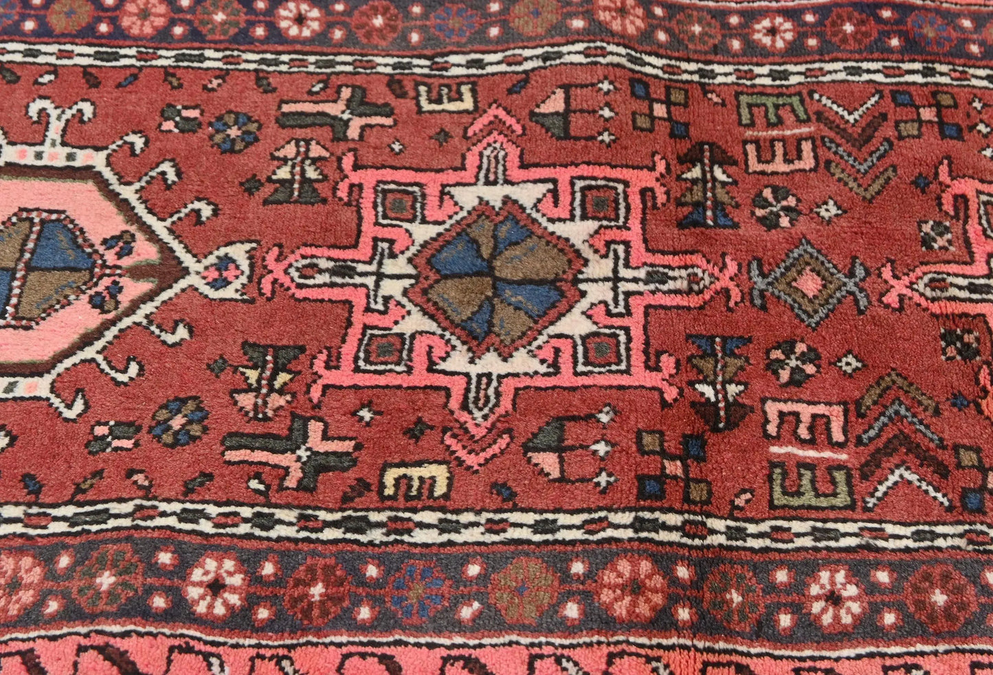 Vintage Handmade Tribal Geometric Oriental Rug