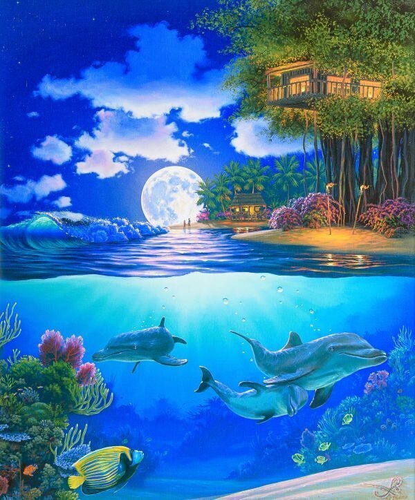 John Al Hogue Hand Colored With Diamonds Signed