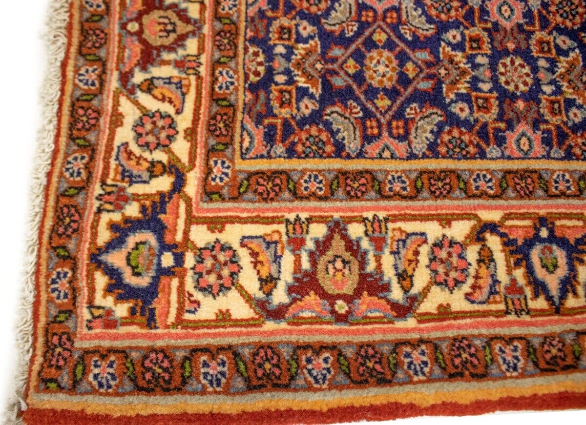 Handmade Vintage Oriental Rug 4X5 Ft Rust Orange