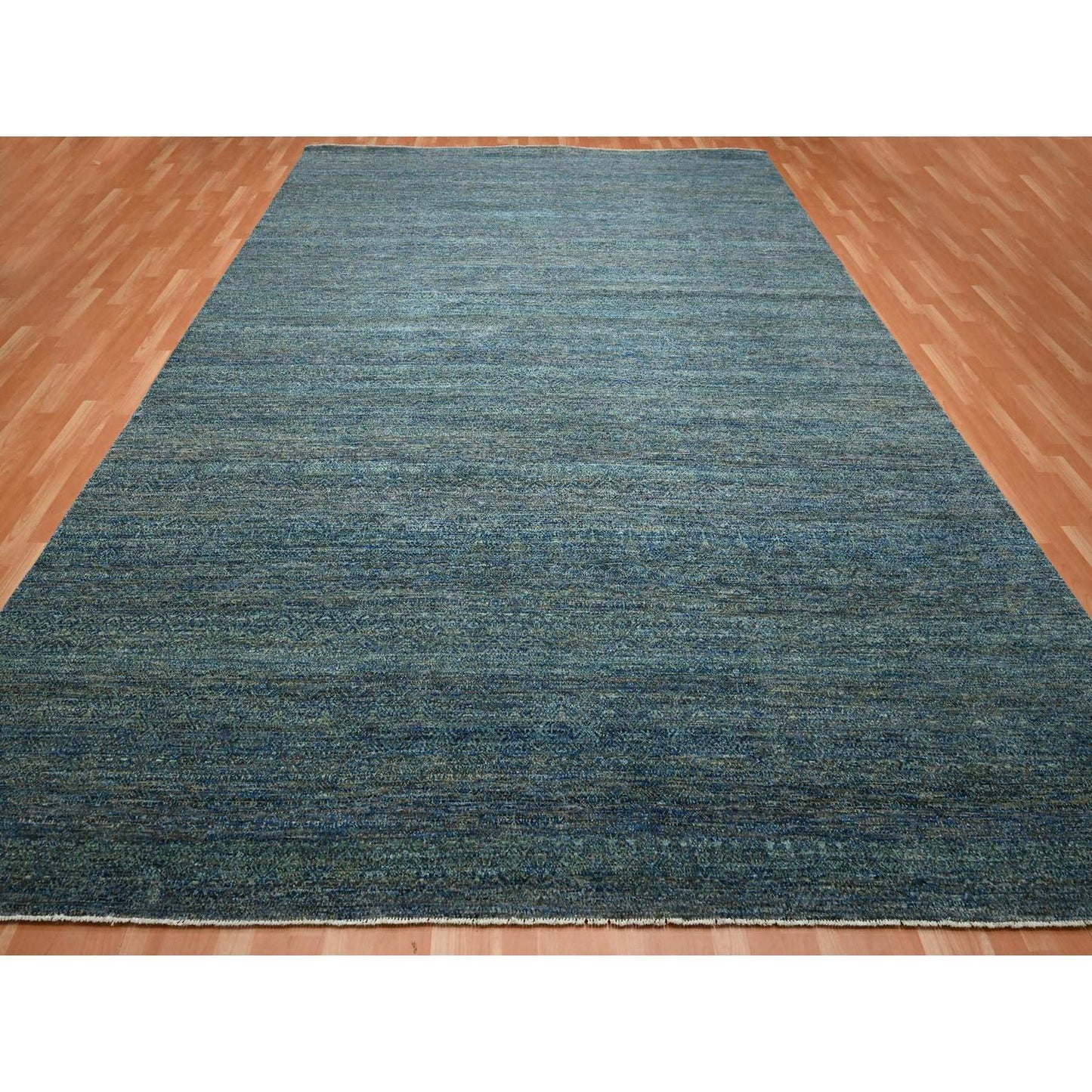 10'1"X14' Imperial Blue Kohinoor Small Design Hand Knotted Pure Wool Rug