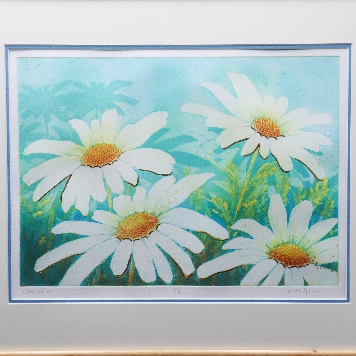 Mark Spain "Daisy Chain" Embossed Etching Hand Signed Ltd Ed 49/250 Framed Art