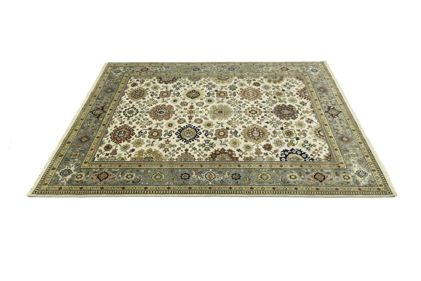 Wool Oriental Rug Geometric Style Carpet Farmho