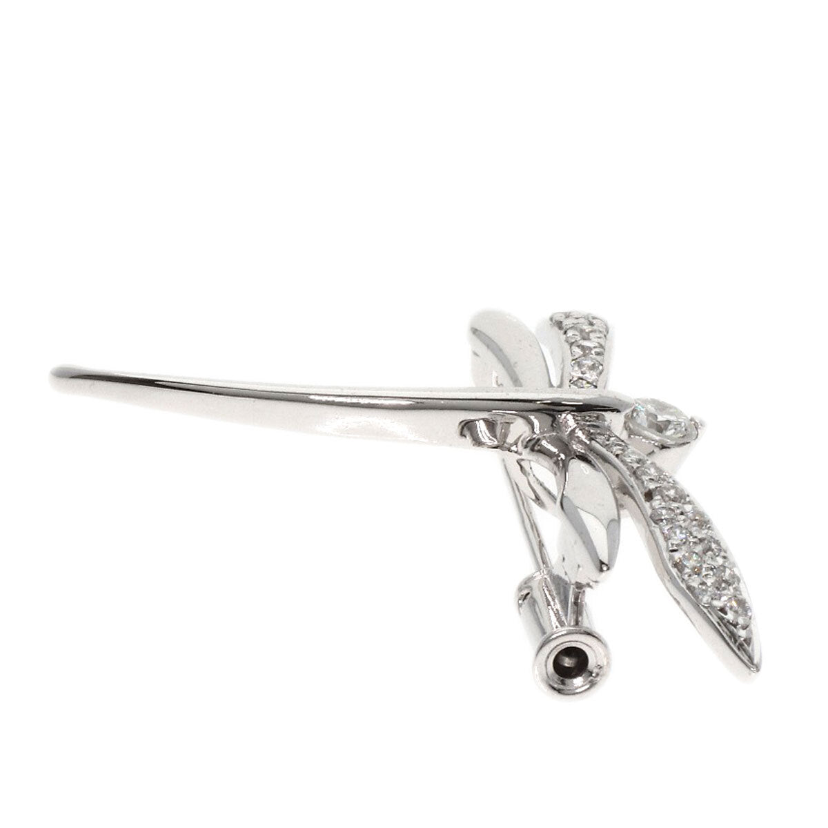 0.3Ct Diamond Dragonfly Motif Brooch K18 White
